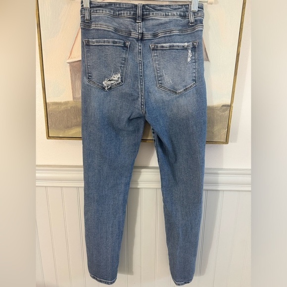VERVET High Rise Medium Wash Button Up Distressed Skinny Jeans Size 27 - Picture 8 of 10